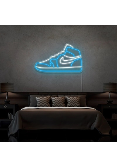 Ayakkabı Figürlü Neon Tabela Turkuaz