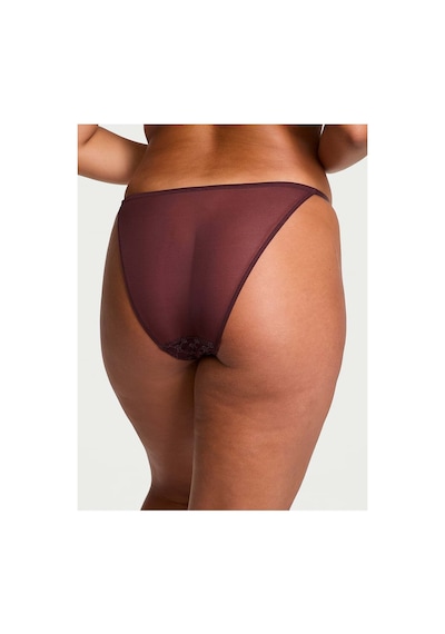 Victoria's Secret Vs Logo İşlemeli Askılı Bikini Külot Bordo