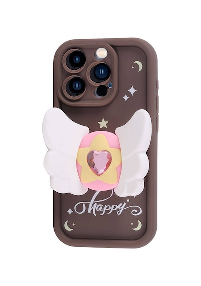 Zore Apple Uyumlu iPhone 14 Pro Kılıf Kamera Korumalı Figür Tasarımlı Kapya Kapak-pembe Koyu Pembe Koyu