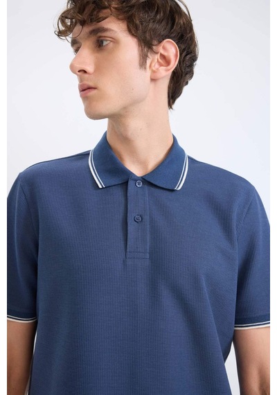 DeFacto Regular Fit Polo Yaka Kısa Kollu Waffle Tişört D7932AX25SPIN179 DeFacto Regular Fit Polo Yaka Kısa Kollu Waffle Tişört D7932AX25SPIN179