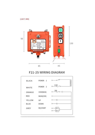F21-2s Ac/dc 12v-220v Endüstriyel Vinç Kablosuz Radyo Uzaktan Kumanda Seti