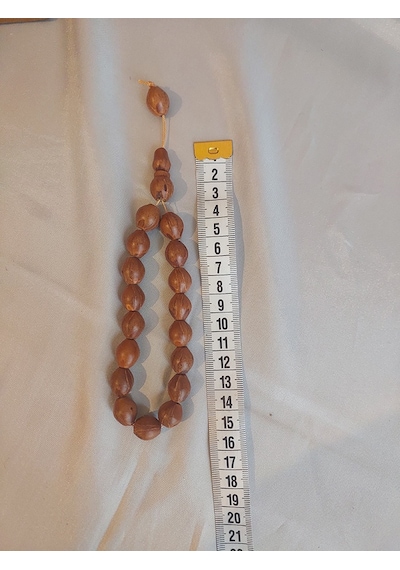 Tornalanmış Andız 17'li Efe Tesbih - 13mm İşlemeli Doğal Çekirdek 15 Cm