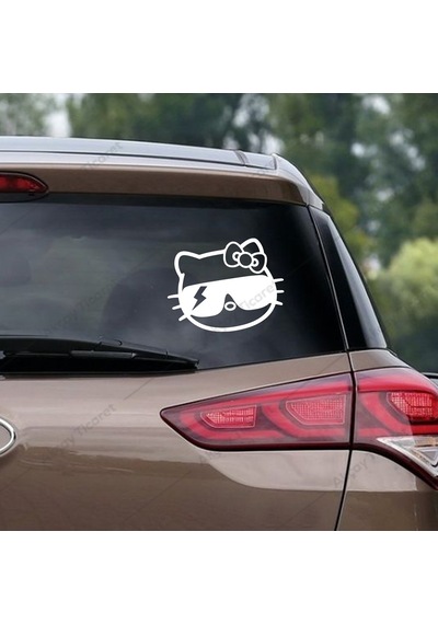 Hello Kitty Sticker Araba Hello Kitty Şimşek Oto Sticker