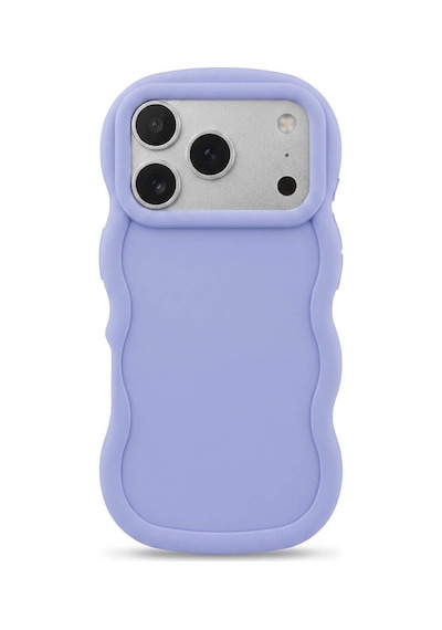 Apple iPhone 17 Pro Uyumlu Dalgalı Tasarım Kamera Korumalı Mat Silikon Kılıf-54175 Mor