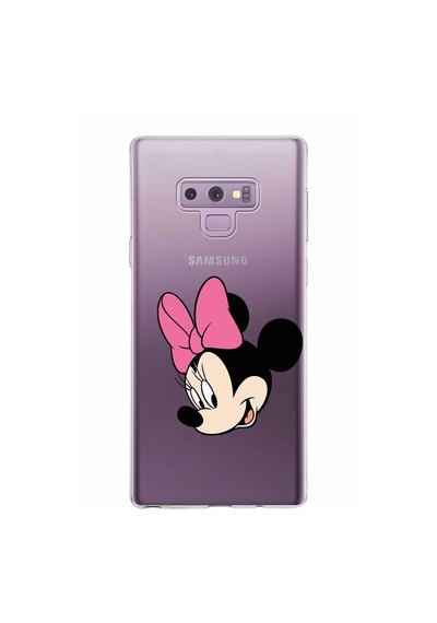 Samsung Galaxy Uyumlu Note 9 Kapak Minnie Mouse Tasarımlı Şeffaf Silikon Kılıf