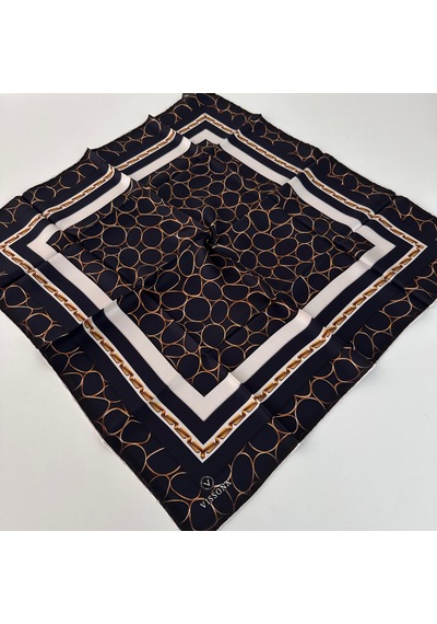 Vissona Twill İpek Eşarp Lacivert Ipk1605-10740 Çok Renkli