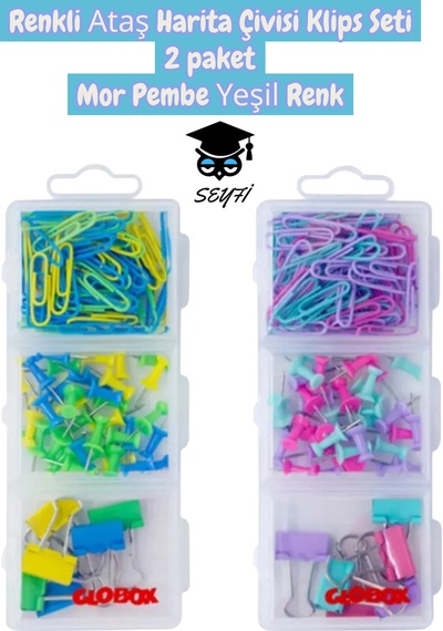 Ataş Klips Harita Çivisi Seti 2 Paket Renkli