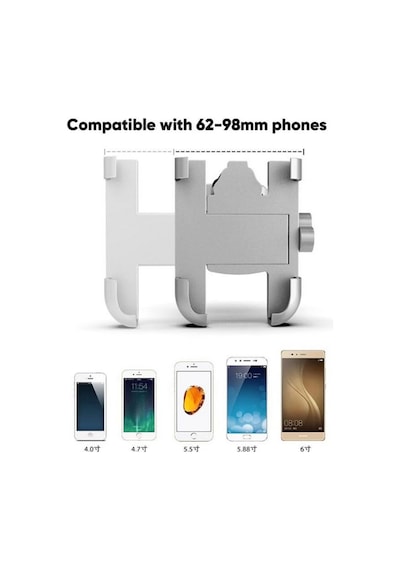 Alüminyum Gövdeli Metal Ayna Bağlantılı Motosiklet Telefon Tutucu 7 İnç Xl