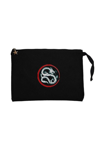 Dragon Karate Siyah Clutch Astarlı Cüzdan / El Çantası Siyah