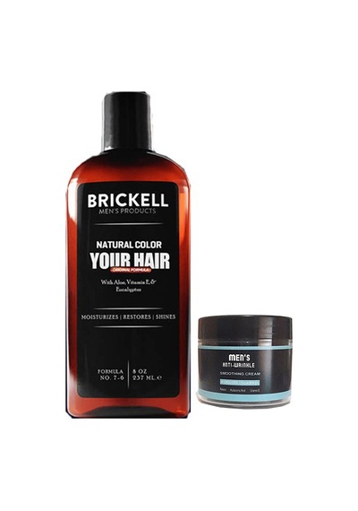 Brickell Erkeklere Özel Gerçek Saç Ve Sakal Rengine Döndüren Şampuan Erkeklere Için 237 Ml X 2 Ad. Mens Yüz Bakım Kremi İle