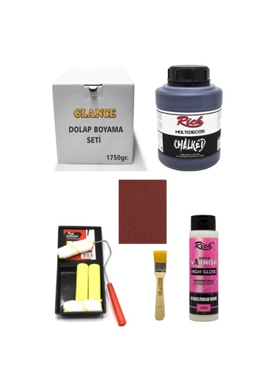 Rich Dolap Boyama Seti Multi Decor Chalked 1750 Gr Siyah Hıgh Gloss Vernik Parlak 500 Cc