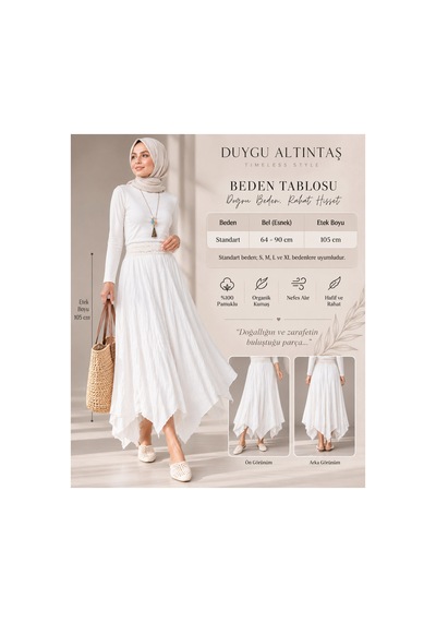 Duygu Altıntaş Kadın %100 Pamuklu Organik Uzun Boy Etek Rahat Ve Doğal Kumaş Krem -orjinal Renk Boya Yok - 921932514 Krem - 921932514 Krem Duygu Altıntaş Kadın %100 Pamuklu Organik Uzun Boy Etek Rahat Ve Doğal Kumaş Krem -orjinal Renk Boya Yok - 921932514 Krem - 921932514 Krem