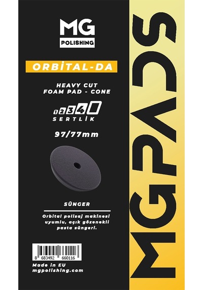 Mg Pads Orbital Ağır Kesim Pasta Süngeri Gri - 97/77 Mm