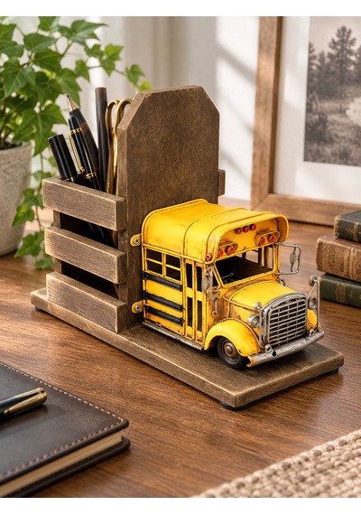 Mnk Home Vintage Dekoratif Metal Okul Otobüsü Kalemlik El Yapımı Eskitme Tasarım, Fotoğraf Çerçeveli Ahşap Ve Metal Masaüstü Organizer 24 Cm Sarı Mnk Home Vintage Dekoratif Metal Okul Otobüsü Kalemlik El Yapımı Eskitme Tasarım, Fotoğraf Çerçeveli Ahşap Ve Metal Masaüstü Organizer 24 Cm Sarı