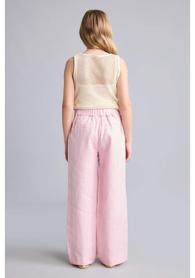 Defacto %100 Keten Wıde Leg Geniş Paça Pembe Pantolon Kız Çocuk H1900a826smpn440 Pembe-pn440