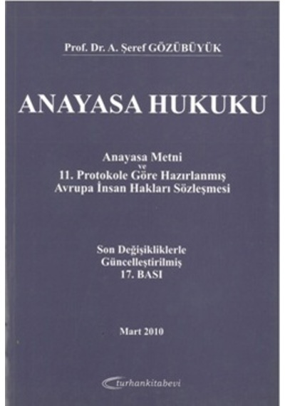 Anayasa Hukuku Şeref Gözübüyük Turhan Kitap
