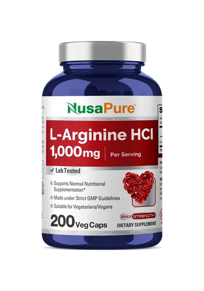 L-arginine 1000 Mg 200 Veggie Capsules Non-gmo, Vegetarian, Vegan