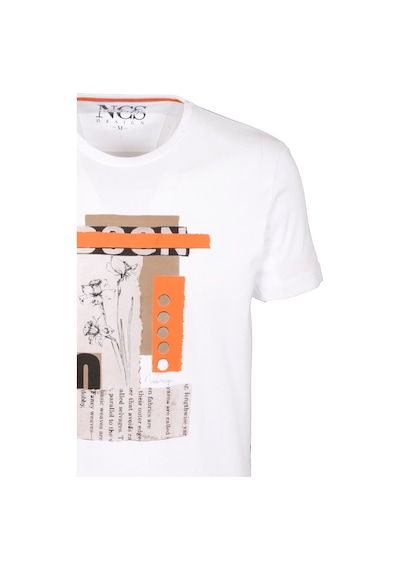 Erkek Tişört Bisiklet Yaka Beyaz Slim Fit Baskılı T-shirt Ncs Jeans 1228-beyaz Beyaz