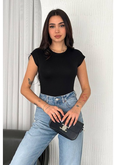 Noa & Noa Kadın Fit Kolsuz Atlet White Core Siyah