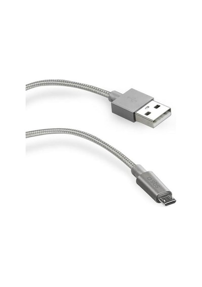 SBS 26304 TECABLEMICROBS MİKRO USB METAL ÖRGÜLÜ VERİ VE ŞARJ KABLOSU 1 MT. GRİ