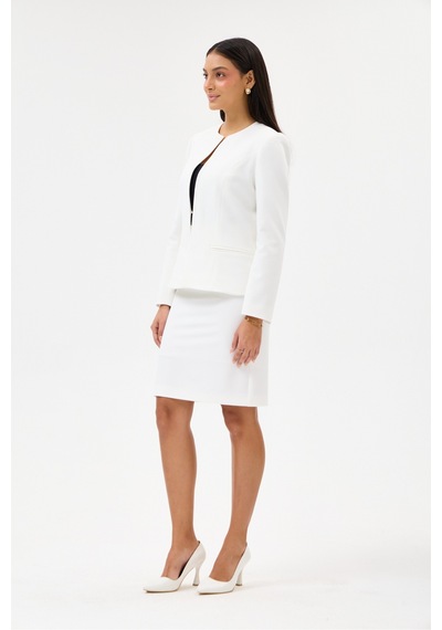 Velnara Moda Kırık Beyaz Klasik Kadın Takım Elbise-sıfır Yaka Ceket & Kısa Kalem Etek Kırık Beyaz - 927030108 Kırık Beyaz Velnara Moda Kırık Beyaz Klasik Kadın Takım Elbise-sıfır Yaka Ceket & Kısa Kalem Etek Kırık Beyaz - 927030108 Kırık Beyaz