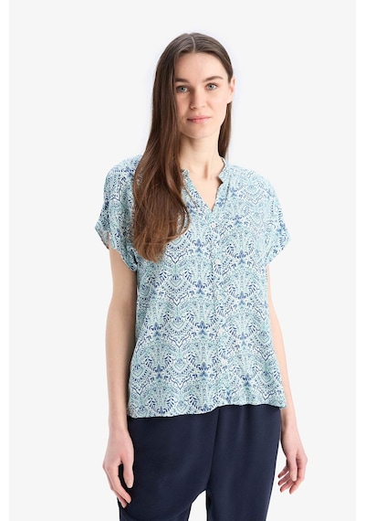 DeFacto Regular Fit Apaş Yaka Desenli Kısa Kollu Gömlek I6173AZ25SMER99