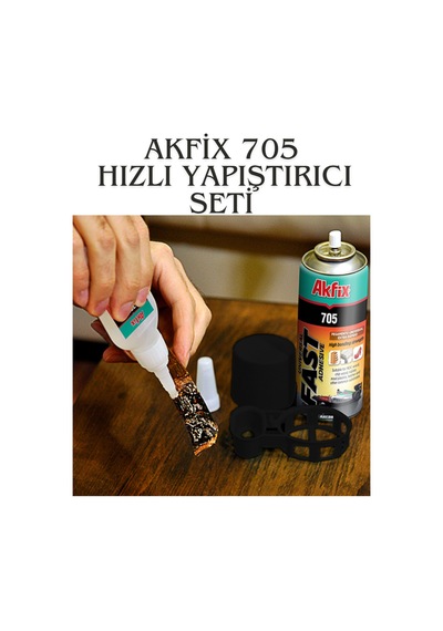 705 Hızlı Yapıştırıcı Seti 400ml + 100gr Büyük Boy Aktivatörlü Mdf Kit Profesyonel Hızlı Yapıştırıcı