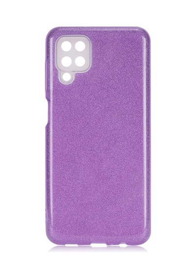 Noktaks - Galaxy Uyumlu A12 Uyumlu - Kılıf Simli Koruyucu Shining Silikon - Mor - T18864 Mor