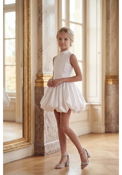 Butikhappykids Kız Çocuk Abiye Beyaz Mini Balon Etek Prenses Model Halter Yaka Monaray Kumaş Abiye Elbise 5-14 Yaş Butikhappykids Kız Çocuk Abiye Beyaz Mini Balon Etek Prenses Model Halter Yaka Monaray Kumaş Abiye Elbise 5-14 Yaş