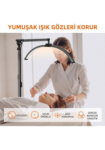 Trled F-700b Katlanabilir Ayaklı Ve Tekerlekli Siyah Güzellik Salonu Lambası Diğer