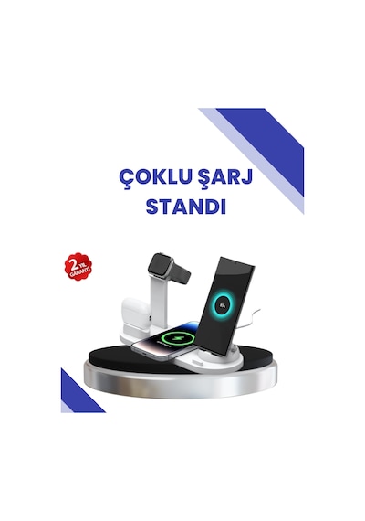 Masaüstü Düzenleyici 4 Ü 1 Arada Kablosuz Şarj Aksesuarı