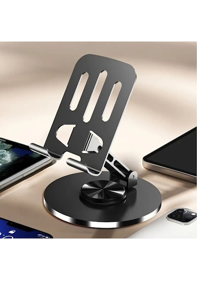 Alüminyum Katlanabilir 360 Dönebilen Telefon Ve Tablet Tutucu Bracket Stand Füme