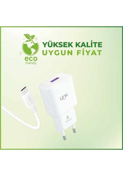 Lexroo T443e Strong 18w Şarj Aleti Ve Type-c Usb Kablo Set Qc 3.0a Standart