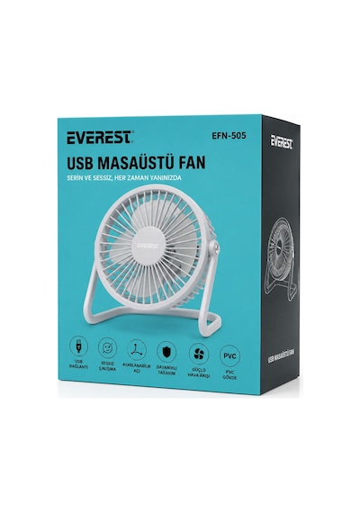 Tedar Usb Şarjlı Masaüstü Fan 14.5x14.1 Cm Pvc Gövde Najmaddin