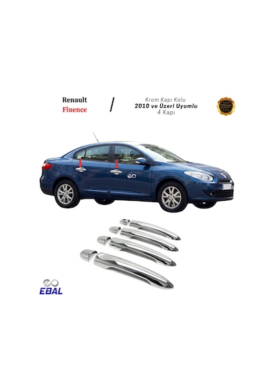 Ebal Otomotiv Renault Fluence Krom Kapı Kolu 4 kapı 2010 Üzeri P.ÇELİK