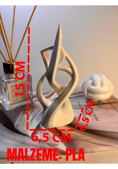 Organik Spiral Form Dekoratif Obje Mat Mermer Beyaz Modern Masa Üstü Heykel