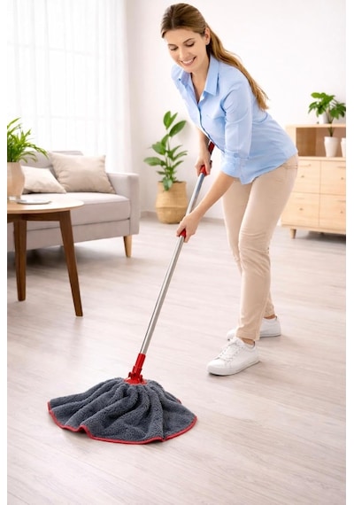 Mikrofiber Havlu Mop Yedek Uç - 3'lü Mikro Fiber Yer Temizlik Paspas Seti Çok Renkli