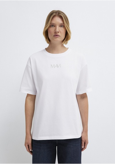 Mavi - Mavi Logo Baskılı Beyaz Tişört 1613884-620