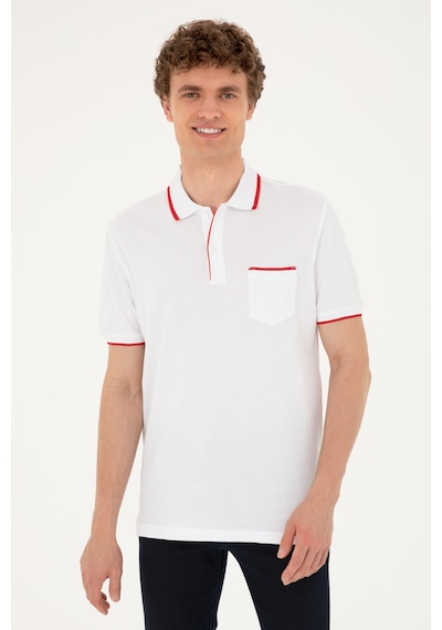 U.S. Polo Assn. Erkek Regular Fit Polo Yaka Beyaz Tişört 50287108-VR013