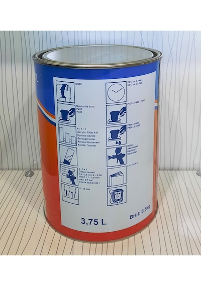 Akzo Nobel 411 Akrilik Astar 3.75 L Gl 6.5Kg