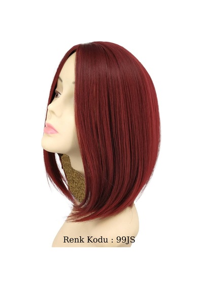 Küt Model Fiber Sentetik Peruk Kızıl No-99JS