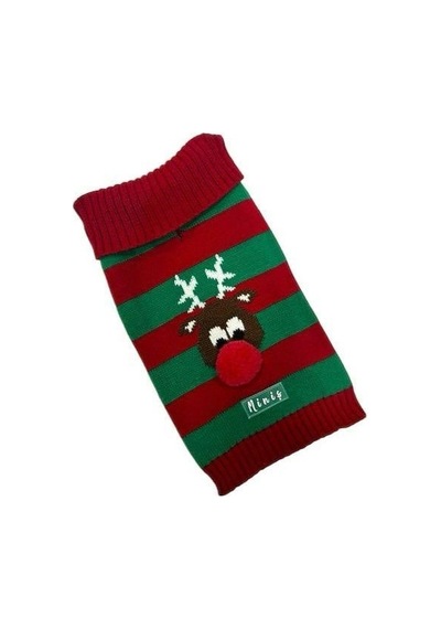 Miniş Kırmızı Xmas Deer Küçük Köpek Kazağı
