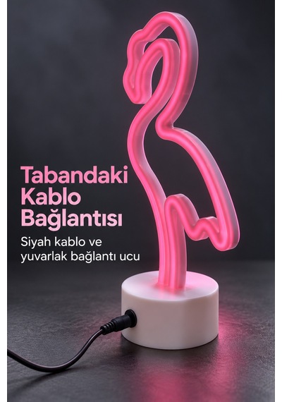 Pembe Işıklı Flamingo Led Lamba Masaüstü Dekoratif