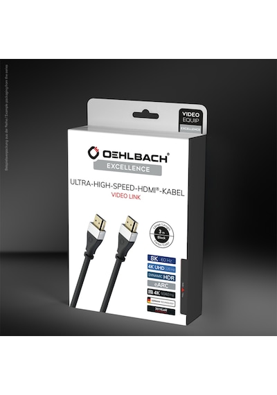 Oehlbach D1c33103 Video Link 2.1 8k 3 Mt Hdmı Kablo