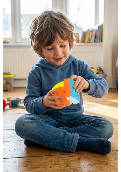 3x3 Hızlı Zeka Küpü - Oval Tasarım Stickerless Yapışkansız Rubik Küp - Eğitici Akıl Oyunu