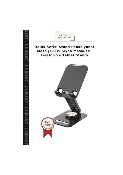 Delux Serisi Stand Fonksiyonel Masa Jx-035 Siyah Masaüstü Telefon Ve Tablet Standı