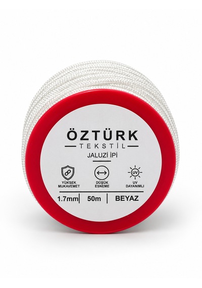 1.7 Mm Jaluzi, Stor Ve Katlamalı Perde İpi 50 Metre Polyester Beyaz