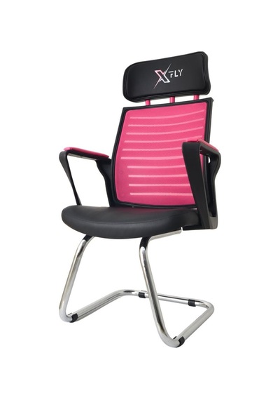 Xfly Metal Ayaklı Oyuncu Koltuğu - Pembe File - 2400J0545