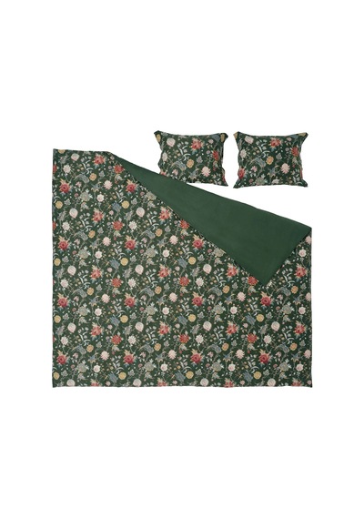 Ikea Nasselklocka Çift Kişilik Nevresim Takımı 220 X 240 Cm Yeşil - Koyu Yeşil