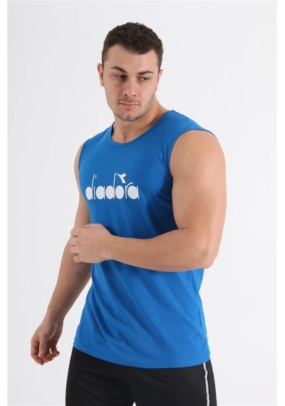 Diadora Therm Erkek Mavi Kolsuz T-shirt - 1atl01-mavi Siyah